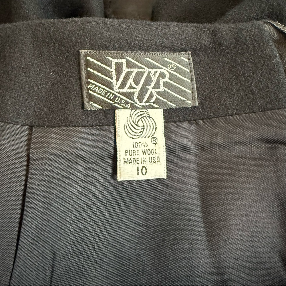 Vintage KGR Black Women's Mini Skirt 100% Pure Wool Size 10 - Picture 6 of 6